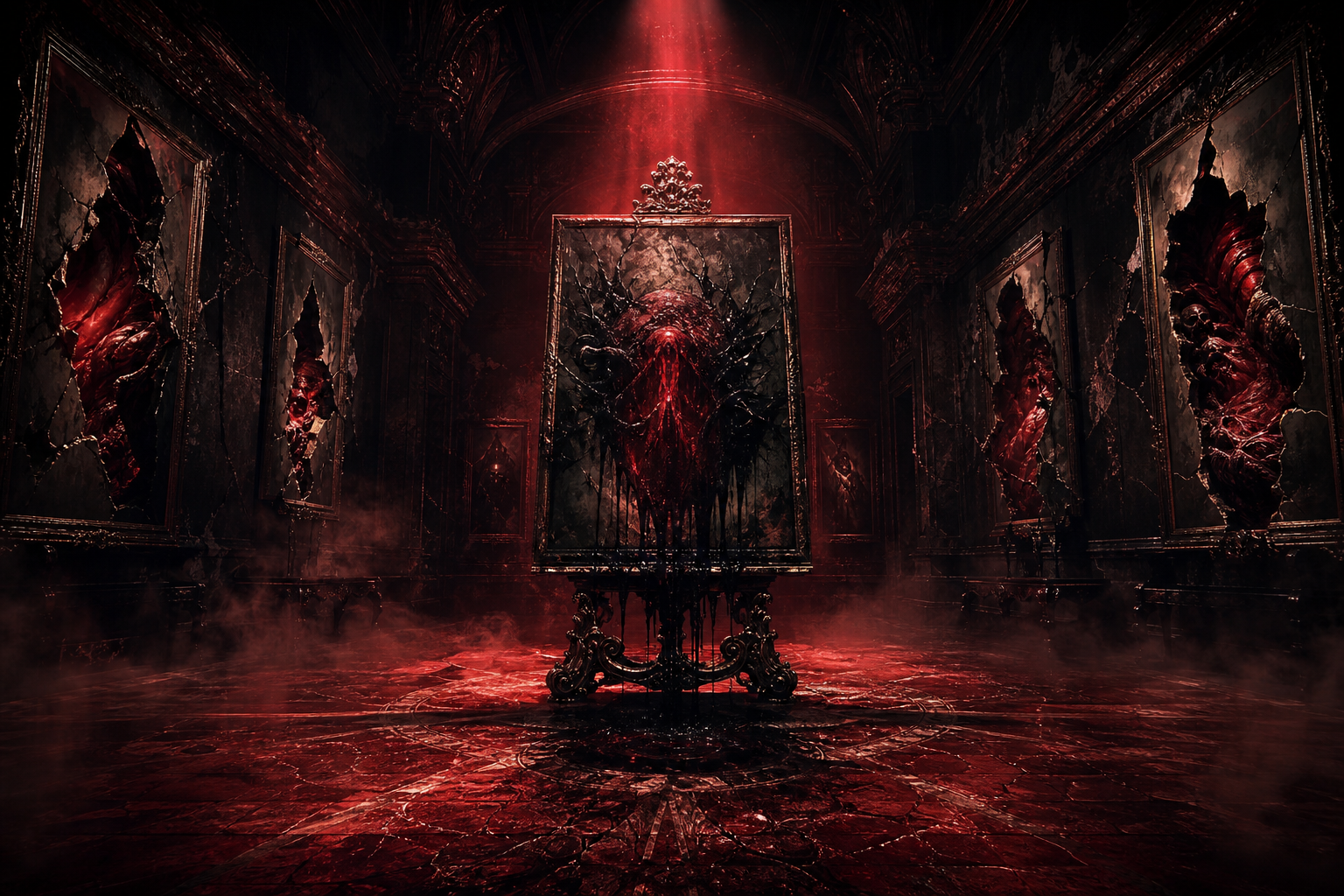 The Dark Canvas — a gothic gallery where paintings bleed
